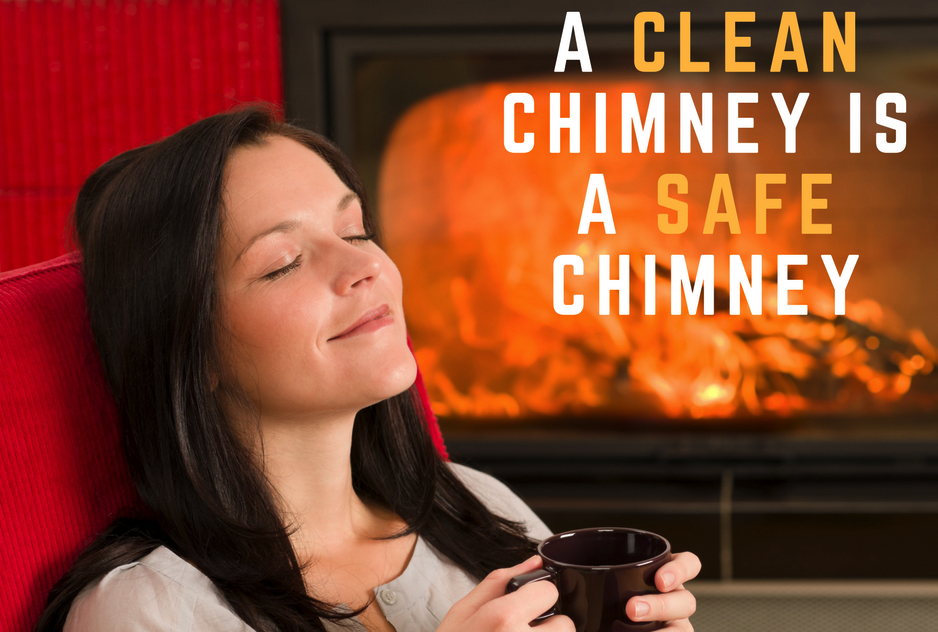 Chimney sweeping in progress